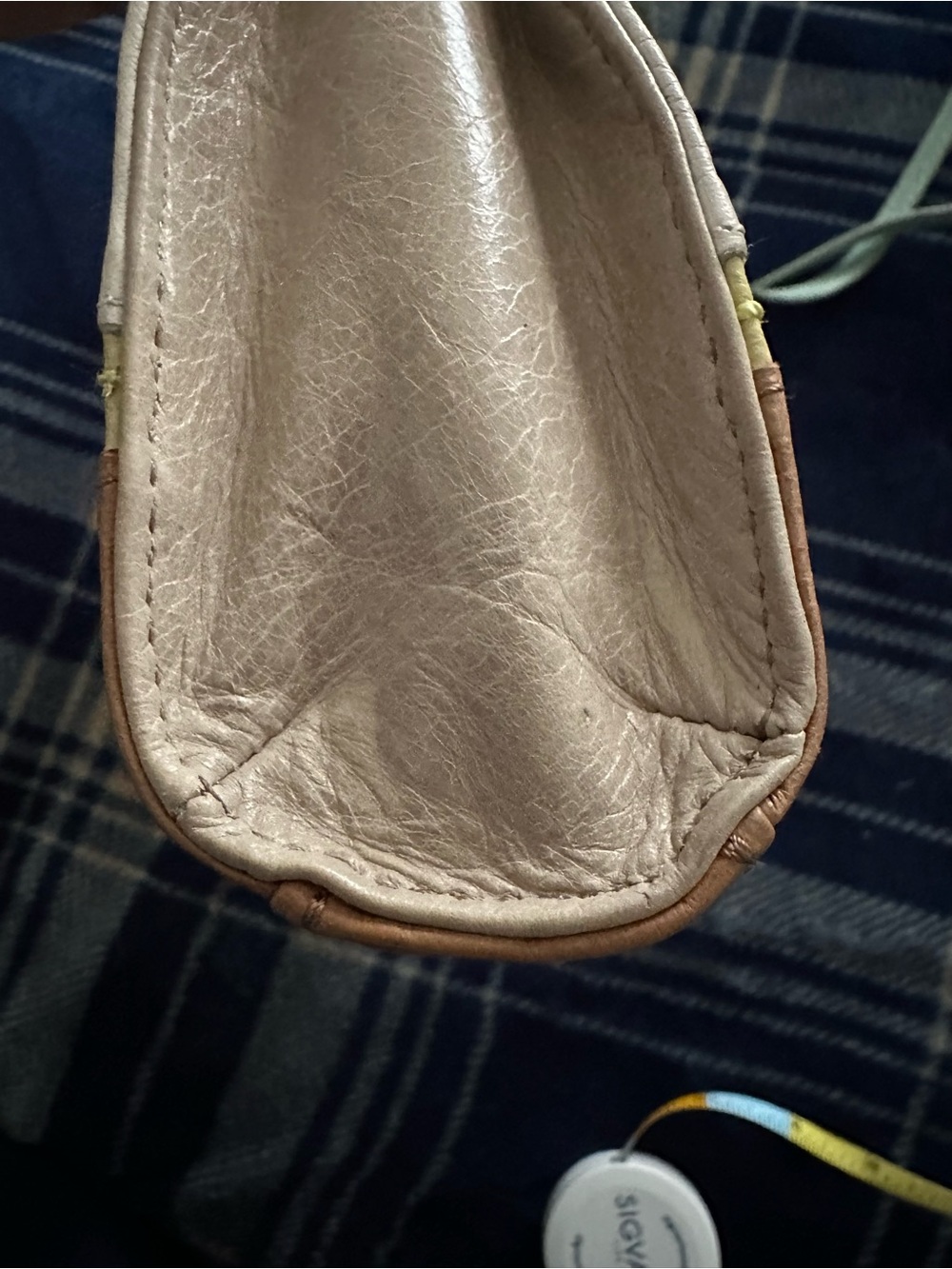 The Sak Leather Colorblock Crossbody in Ivory, Tan & Yellow Accent - Picture 3 of 8